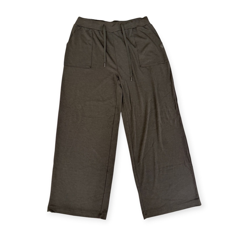 Cozy Earth Women Wide Leg Lounge Pants Charcoal Gray Drawstring Pockets Large
